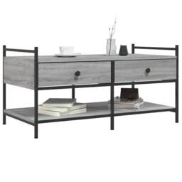 Berkfield Home Coffee Table Grey Sonoma 99x50x50 cm Engineered Wood - Size: 99 x 50 x 50 cm - thumbnail 3