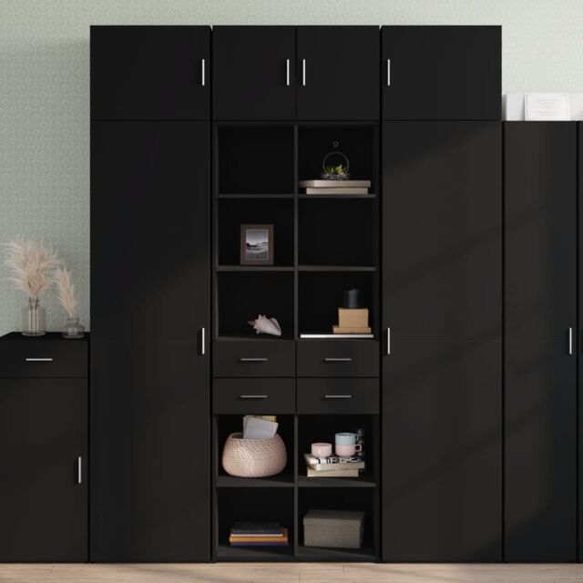 Berkfield Home Highboard Black 70x42.5x185 cm Engineered Wood - image 1