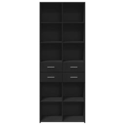 Berkfield Home Highboard Black 70x42.5x185 cm Engineered Wood - thumbnail 4