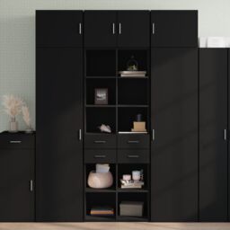 Berkfield Home Highboard Black 70x42.5x185 cm Engineered Wood - thumbnail 1