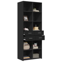 Berkfield Home Highboard Black 70x42.5x185 cm Engineered Wood - thumbnail 3