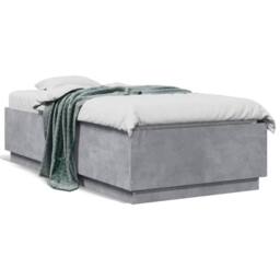 Berkfield Home Durable Bed Frame with LED without Mattress Concrete Grey 90x190 - Size: Single - thumbnail 5