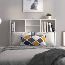 Berkfield Home Headboard Cabinet White 100x19x103.5 cm - thumbnail 3