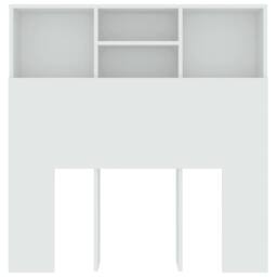 Berkfield Home Headboard Cabinet White 100x19x103.5 cm - thumbnail 4
