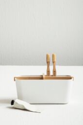 Orsina Grey Detachable Organizer With 4 Compartments, Bamboo Fibre Storage Organizer, Sub-Grid Drawer Organizer in White - thumbnail 4