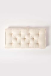 Homescapes Cotton 2 Seater Booster Cushion in Cream - thumbnail 3