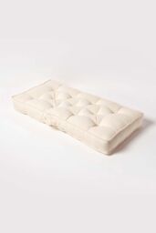 Homescapes Cotton 2 Seater Booster Cushion in Cream - thumbnail 2