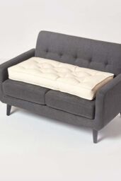 Homescapes Cotton 2 Seater Booster Cushion in Cream - thumbnail 1