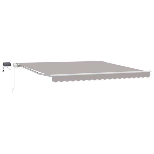 Berkfield Home Manual Retractable Awning with LED Light Grey 400x300 cm - image 1