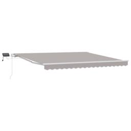 Berkfield Home Manual Retractable Awning with LED Light Grey 400x300 cm - thumbnail 1