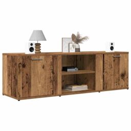 Berkfield Home TV Cabinet Old Wood 120x34x37 cm Engineered Wood in Brown - Size: 120 x 34 x 37 cm