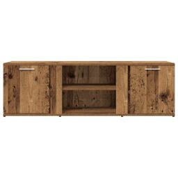 Berkfield Home TV Cabinet Old Wood 120x34x37 cm Engineered Wood in Brown - Size: 120 x 34 x 37 cm - thumbnail 4
