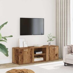 Berkfield Home TV Cabinet Old Wood 120x34x37 cm Engineered Wood in Brown - Size: 120 x 34 x 37 cm - thumbnail 3