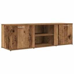 Berkfield Home TV Cabinet Old Wood 120x34x37 cm Engineered Wood in Brown - Size: 120 x 34 x 37 cm - thumbnail 2