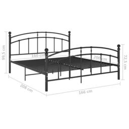 Berkfield Home Bed Frame Black Metal 160x200 cm - thumbnail 7