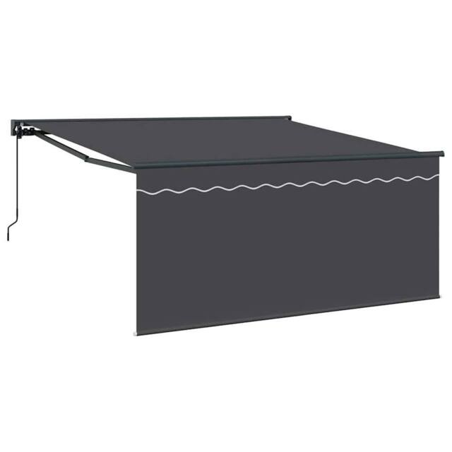 Berkfield Home Retractable Awning Manual Anthracite 300 x 250 cm Fabric in Grey - image 1