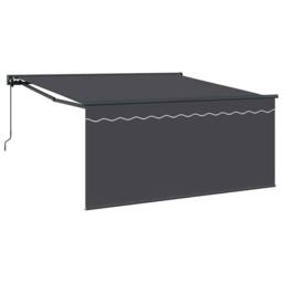 Berkfield Home Retractable Awning Manual Anthracite 300 x 250 cm Fabric in Grey - thumbnail 1