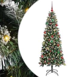 Berkfield Home Artificial Christmas Tree with 300 LEDs Green 76 x 76 x 180 cm - thumbnail 2