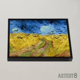 "Artery8 Van Gogh Wheatfield With Crows Framed Canvas Wall Art Print - Size: W12"" x H16""" - thumbnail 2