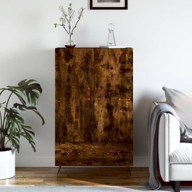 Berkfield Home Highboard Smoked Oak 69.5x31x115 cm Engineered Wood in Brown - image 1