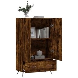 Berkfield Home Highboard Smoked Oak 69.5x31x115 cm Engineered Wood in Brown - thumbnail 3