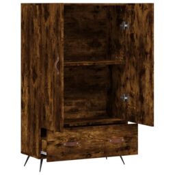 Berkfield Home Highboard Smoked Oak 69.5x31x115 cm Engineered Wood in Brown - thumbnail 5