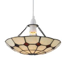 First Choice Lighting Set of 2 Torbay - Tiffany Cream Uplight Easy Fit Pendant Shades - thumbnail 5