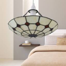 First Choice Lighting Set of 2 Torbay - Tiffany Cream Uplight Easy Fit Pendant Shades - thumbnail 6