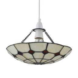 First Choice Lighting Set of 2 Torbay - Tiffany Cream Uplight Easy Fit Pendant Shades - thumbnail 3