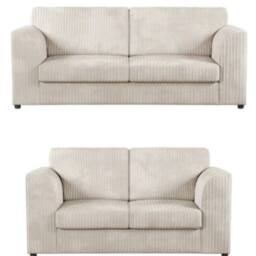 SNUG FURNITURE BIRMINGHAM LTD Chicago Jumbo Cord 3+2 Sofa Set in Cream