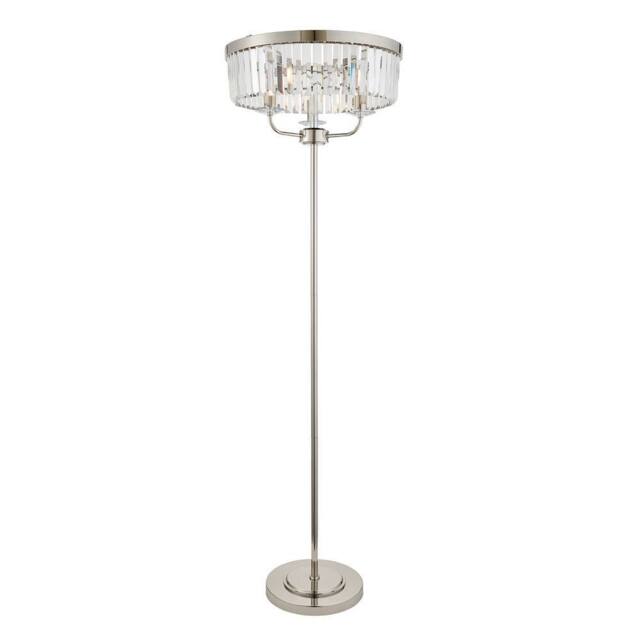 Netlighting Ascoli Glass Floor Lamp & Cut Glass 3 x 6W LED E14 in Grey - image 1