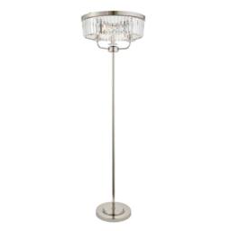 Netlighting Ascoli Glass Floor Lamp & Cut Glass 3 x 6W LED E14 in Grey