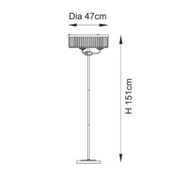 Netlighting Ascoli Glass Floor Lamp & Cut Glass 3 x 6W LED E14 in Grey - thumbnail 6
