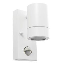 Netlighting Palin 1 Light Outdoor PIR Wall Light Gloss White Glass IP44 GU10 - thumbnail 2