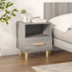 Berkfield Home Bedside Cabinet Grey Sonoma 40x35x47 cm - Size: 40 x 35 x 47 cm - thumbnail 1