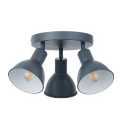 First Choice Lighting Set of 2 Hawkins - Charcoal 3 Way Adjustable Round Ceiling Spotlights in Grey - thumbnail 2
