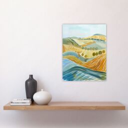 "Artery8 Rolling Hills of Yorkshire England Landscape Soft Wall Art Print - Size: W24"" x H32""" - thumbnail 4