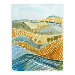 "Artery8 Rolling Hills of Yorkshire England Landscape Soft Wall Art Print - Size: W24"" x H32""" - thumbnail 1