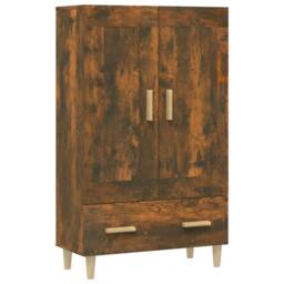 Berkfield Home Highboard Smoked Oak 70x31x115 cm Engineered Wood in Brown - Size: 70 x 31 x 115 cm - thumbnail 2