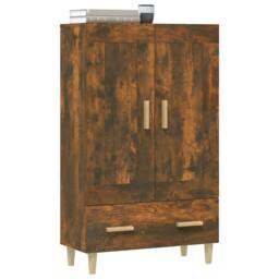 Berkfield Home Highboard Smoked Oak 70x31x115 cm Engineered Wood in Brown - Size: 70 x 31 x 115 cm - thumbnail 5