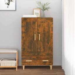 Berkfield Home Highboard Smoked Oak 70x31x115 cm Engineered Wood in Brown - Size: 70 x 31 x 115 cm - thumbnail 1