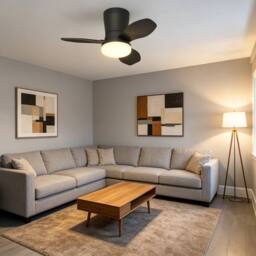 NIVOR LED Ceiling Fans with Lights for Small Spaces 6 Speed Quiet Reversible in Black - thumbnail 2