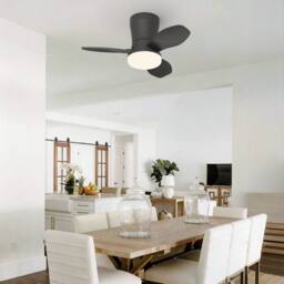 NIVOR LED Ceiling Fans with Lights for Small Spaces 6 Speed Quiet Reversible in Black - thumbnail 7