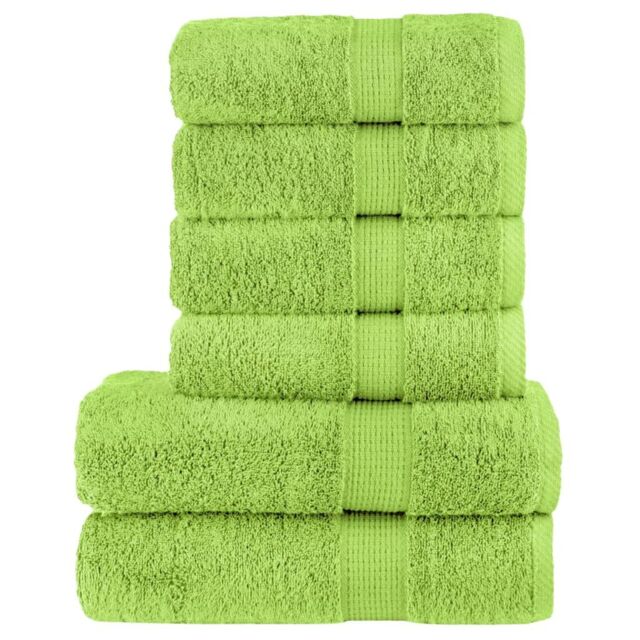 Berkfield Home 6 Piece Premium Towel Set SOLUND Apple Green 600 gsm - image 1