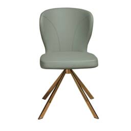 Angel Cerda Light Green Leatherette Swivel Dining Chair with Rose - thumbnail 2