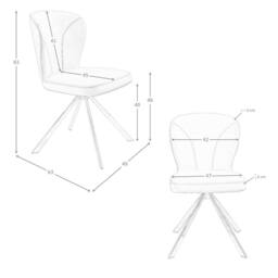 Angel Cerda Light Green Leatherette Swivel Dining Chair with Rose - thumbnail 7