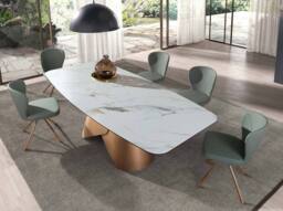 Angel Cerda Light Green Leatherette Swivel Dining Chair with Rose - thumbnail 6