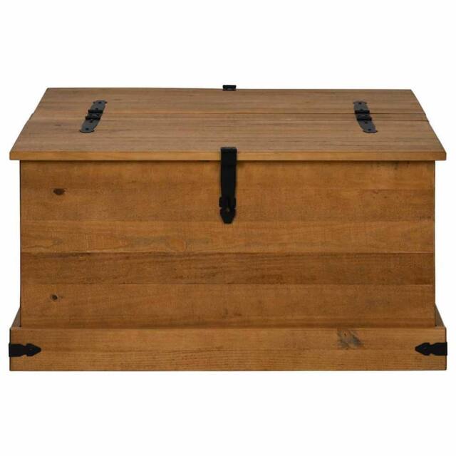Berkfield Home Storage Chest HALDEN 91x91x47 cm Solid Wood Pine in Brown - Size: 91 x 91 x 47 cm - image 1