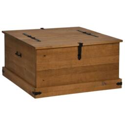 Berkfield Home Storage Chest HALDEN 91x91x47 cm Solid Wood Pine in Brown - Size: 91 x 91 x 47 cm - thumbnail 3