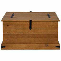 Berkfield Home Storage Chest HALDEN 91x91x47 cm Solid Wood Pine in Brown - Size: 91 x 91 x 47 cm - thumbnail 1